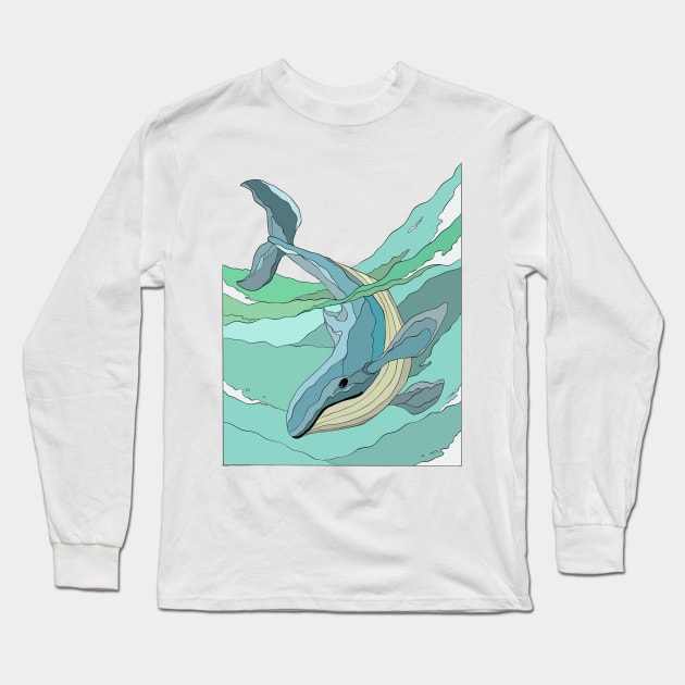 Whale-cartoon Long Sleeve T-Shirt by Amartwork